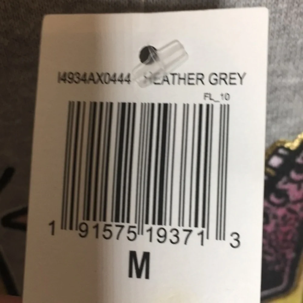 REBELLIOUS ONE grey fleece graphic pullover shirt